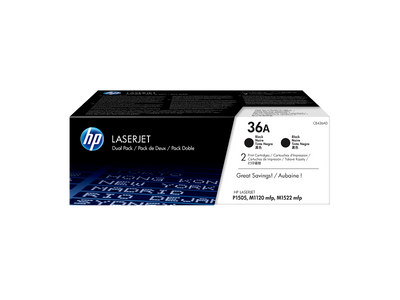 HP 36A 2-pack Black Original LaserJet Toner Cartridges (CB436AD)