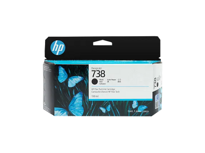HP 738 130-ml Black DesignJet Ink Cartridge (498N4A)