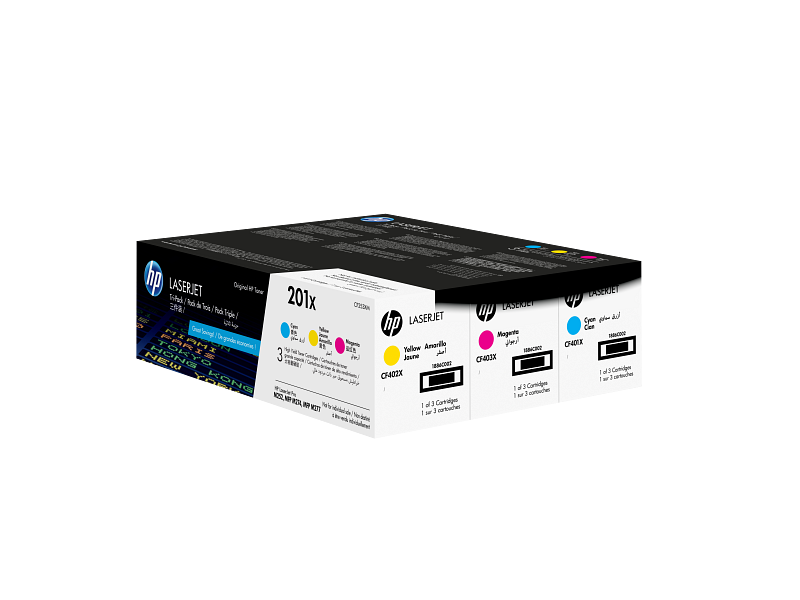 HP 201X 3-pack High Yield Cyan/Magenta/Yellow Original LaserJet Toner Cartridges (CF253XM)