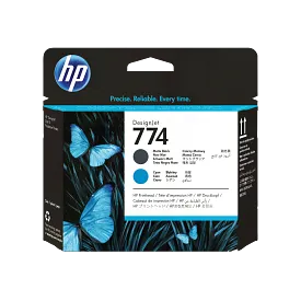 HP 774 Matte Black/Cyan DesignJet Printhead (P2W01A)
