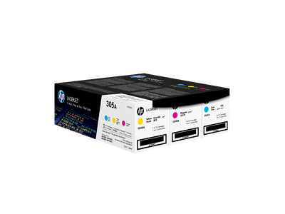 HP 305A 3-pack Cyan/Magenta/Yellow Original LaserJet Toner Cartridges (CF370AM)