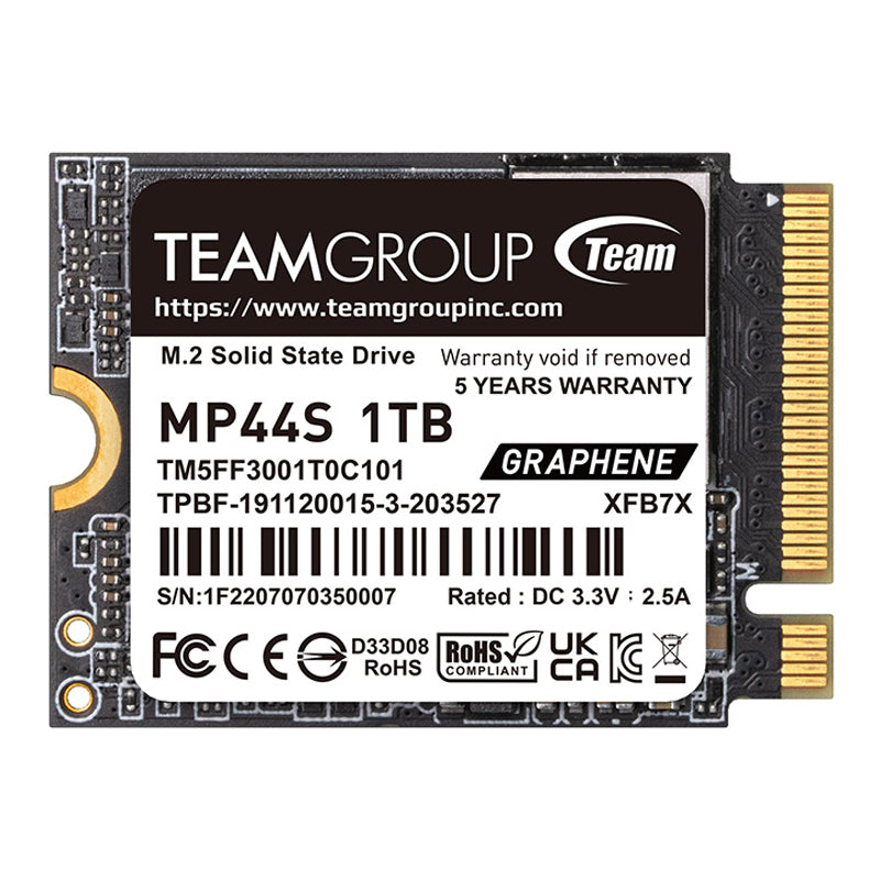 TEAM M.2-2230 PCI-E Gen4x4 MP44S 1TB R/W Speed up to 5,000/ 3,500 MB/s RETAIL | TM5FF3001T0C101