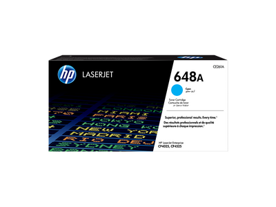 HP 648A Cyan Original LaserJet Toner Cartridge (CE261A)