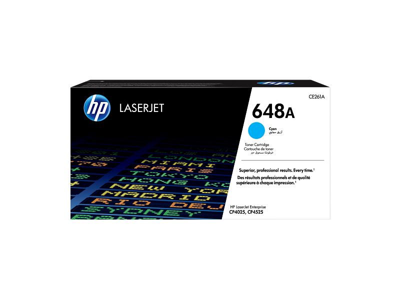 HP 648A Cyan Original LaserJet Toner Cartridge (CE261A)