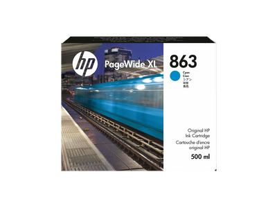 HP 863 500-ml Cyan PageWide XL Ink Cartridge (F9K40A)