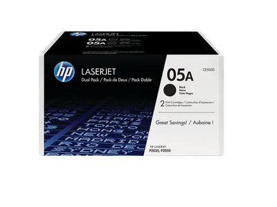 HP 05A 2-pack Black Original LaserJet Toner Cartridges (CE505D)