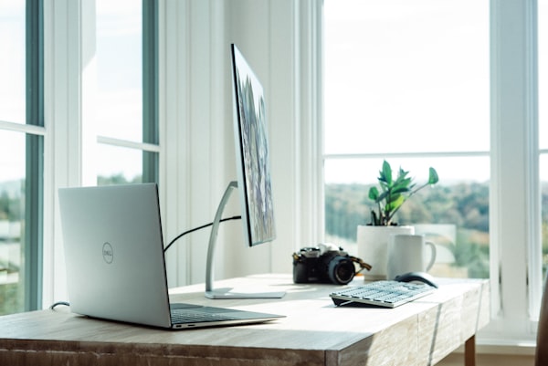 Modern office with monitors